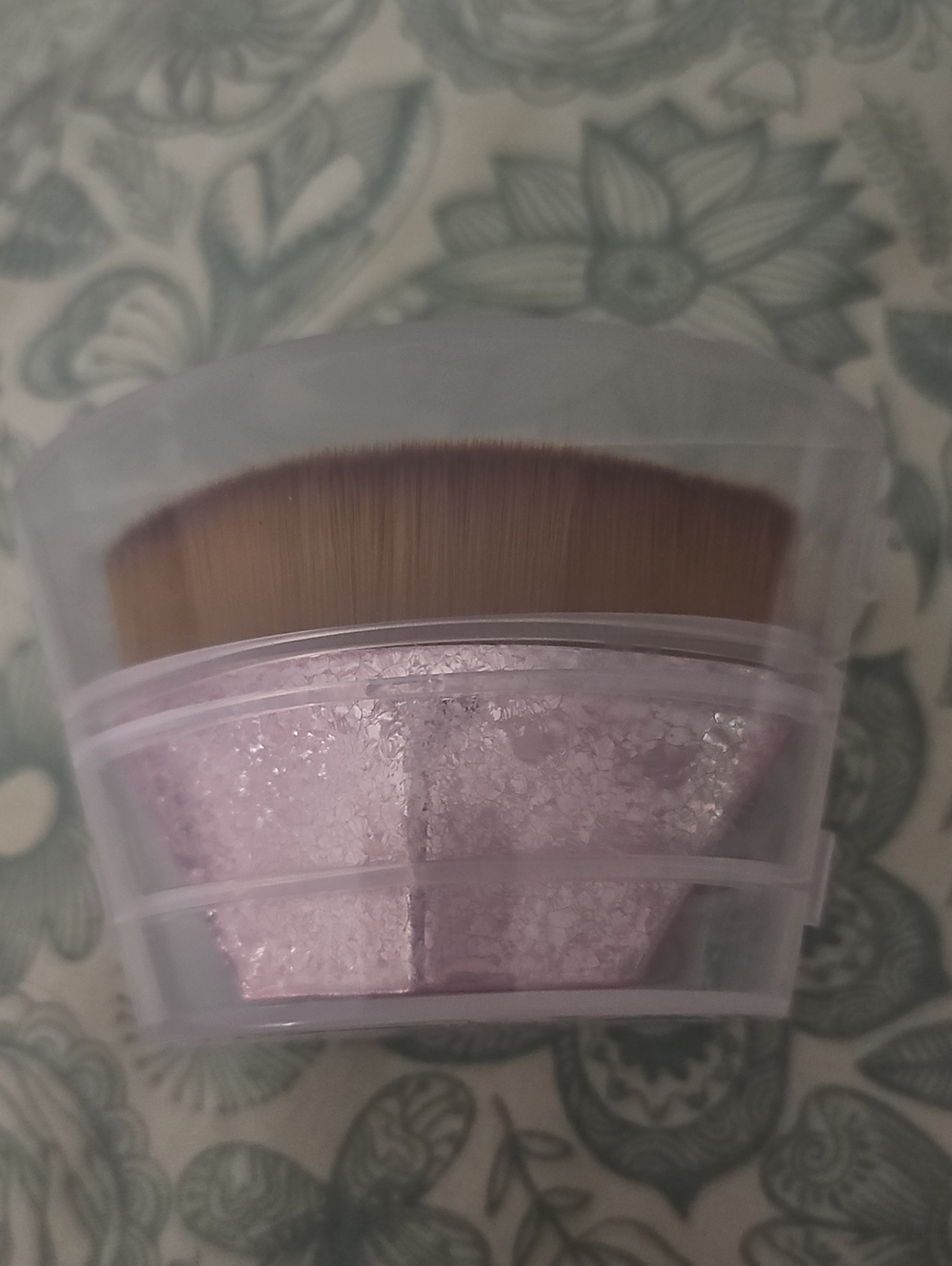 Purple Kabuki Face Brush with Glitter Handle - Women Makeup Brush
